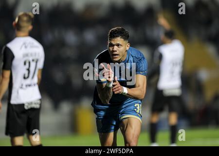 Fato, Portugal. 28th Jan, 2024. Faro, 01/28/2024 - Sporting Clube Farense hosted Futebol Clube do Porto this afternoon at the São Luís Stadium in Faro in the 19th round match of the 1st Liga Portugal Betclic, season 2023/24. Goal by Evanilson (Gerardo Santos/Global Imagens) Credit: Atlantico Press/Alamy Live News Stock Photo