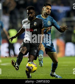 Fato, Portugal. 28th Jan, 2024. Faro, 01/28/2024 - Sporting Clube Farense hosted Futebol Clube do Porto this afternoon at the São Luís Stadium in Faro in the 19th round match of the 1st Liga Portugal Betclic, season 2023/24. Stephen Eustaquio (Gerardo Santos/Global Imagens) Credit: Atlantico Press/Alamy Live News Stock Photo