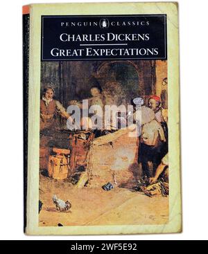Great Expectations by Charles Dickens. Book cover on light / white ...