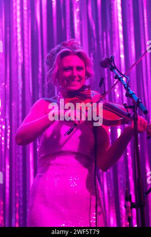 Glasgow Scotland. 21 January 2024. Aileen Reid performed with Kinnaris Quintet, Scottish folk band, at the Old Fruitmarket at Celtic Connections 2024. Photo Pauline Keightley/ Alamy. Stock Photo