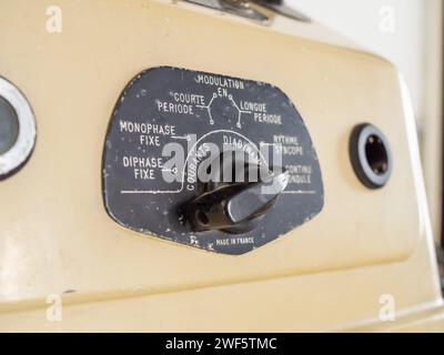 Vintage old medical device in an exhibition of old medical devices Stock Photo