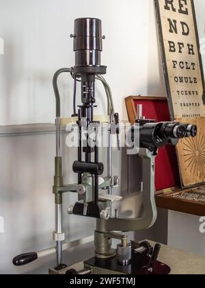 Vintage old medical device in an exhibition of old medical devices Stock Photo