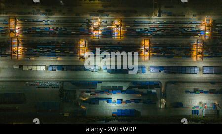 CHONGQING, CHINA - JANUARY 28, 2024 - Photo taken on Jan 28, 2024 shows the work scene at Tuanjiecun Railway Central station in Shapingba district, Ch Stock Photo