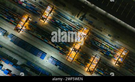 CHONGQING, CHINA - JANUARY 28, 2024 - Photo taken on Jan 28, 2024 shows the work scene at Tuanjiecun Railway Central station in Shapingba district, Ch Stock Photo