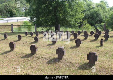 Graves of World War I soldiers from Germany in Eglaine, Latvia Stock Photo