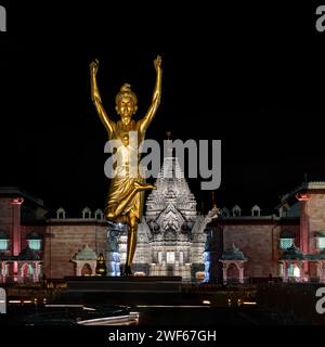 Statue of Nilkanthvarni. BAPS Swaminarayan Akshardham. Hindu temple. Robbinsville, NJ, USA Stock Photo