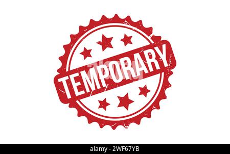 Grunge red temporary word rubber seal stamp on white background Stock ...