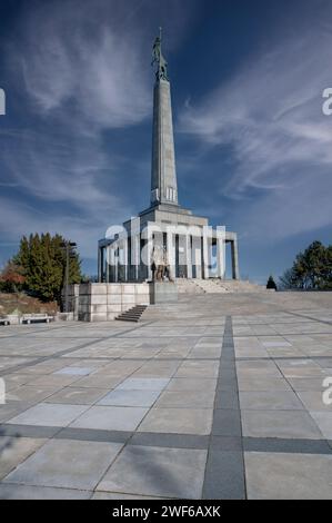 Slavin memorial monument and cemetery for Soviet Army soldiers who died in WWII. Bratislava. Slovakia. Stock Photo