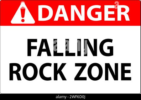 Danger Sign, Falling Rock Zone Stock Vector