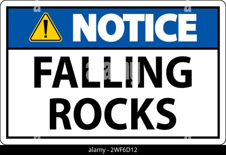 Notice Sign, Falling Rocks Stock Vector Image & Art - Alamy
