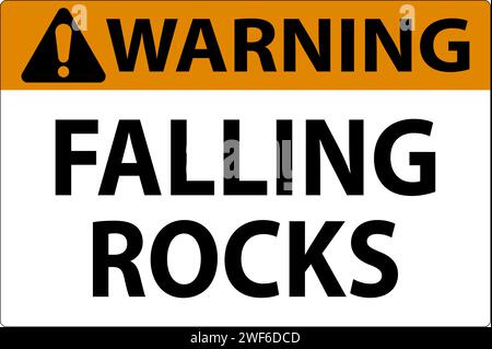 Warning Sign, Falling Rocks Stock Vector