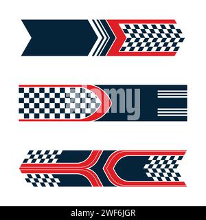 Red and blue sport car big decals Stock Vector