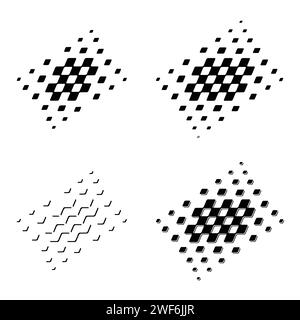 Race checkered square halftone Stock Vector