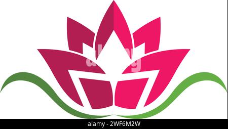 Stylized lotus flower icon vector background design logo Stock Vector ...