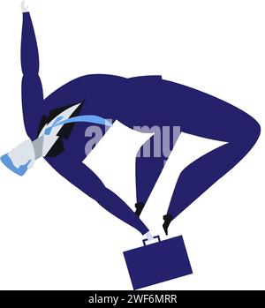 Falling man in suit. Work failure. Business risk isolated on white ...