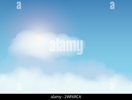 Clouds vector illustration, background template Stock Vector