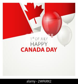 Happy Canada Day greeting card, vector illustration Stock Vector