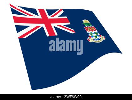 A Cayman Islands waving flag graphic isolated on white with clipping path Stock Photo