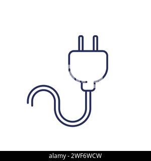 plug for a chinese socket line icon Stock Vector