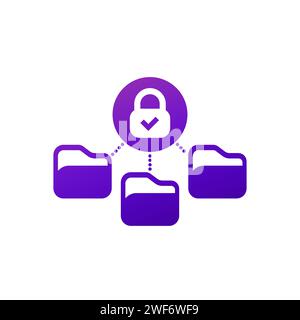 locked folders icon on white Stock Vector