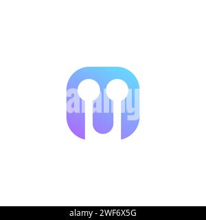 Letter M Technology. M Initial Logo vector Stock Vector
