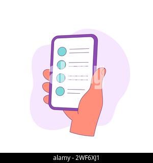 online survey form in a phone icon Stock Vector