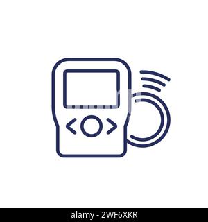 continuous glucose monitoring line icon Stock Vector