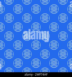 AI Brain inside Earth Globe vector Artificial Intelligence concept outline blue seamless pattern Stock Vector