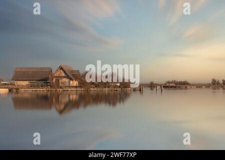 La Foce in the Comacchio Valleys, a wetland in the Po Delta, Ferrara, Emilia-Romagna, Italy. Stock Photo