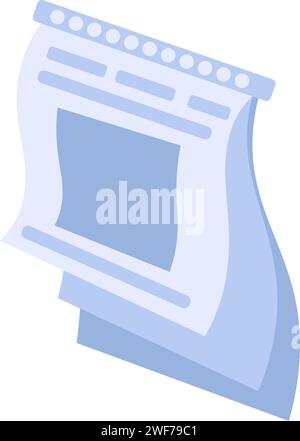 Sorting of paper and office waste. Old last year calendar for recycling and disposal. Flat icon. Simple flat cartoon vector isolated on white backgrou Stock Vector