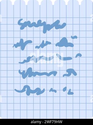 Sorting of paper and office waste. Written off draft, checkered sheet of paper from notebook for recycling and disposal. Flat icon. Simple flat cartoo Stock Vector