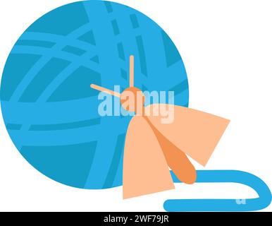 Sorting old unwanted clothes. Old ball of moth eaten knitting wool. Items out of use and fabric to disposal. Recycling of textile industrial products. Stock Vector
