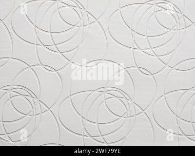 Abstract white background or backdrop with decorative wavy curved lines. Wallpaper with copy space for design. Stock Photo