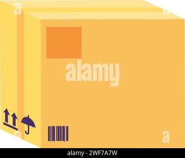 Paper pack waste icon flat vector. Trash recycle. Reuse container ...