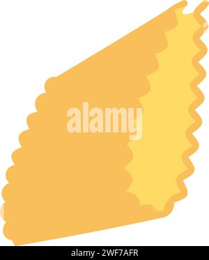Sorting of paper and office waste. Sheet of cardboard wrapping paper for recycling and disposal. Flat icon. Simple flat cartoon vector isolated on whi Stock Vector