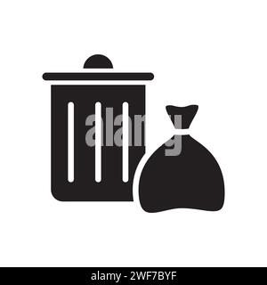 Trash Can glyph vector icon isolated Stock Vector