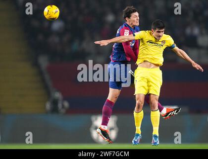 Barcelona, Spain. 27th Jan, 2024. during the La Liga EA Sports match between FC Barcelona and Villarreal CF played at Lluis Companys Stadium on January 27, 2024 in Barcelona, Spain. (Photo by Alex Carreras/Imago) Credit: PRESSINPHOTO SPORTS AGENCY/Alamy Live News Stock Photo