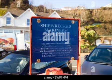 Shipwrecked Mariners' Society mine collecting box at Shanklin, Isle of Wight Stock Photo