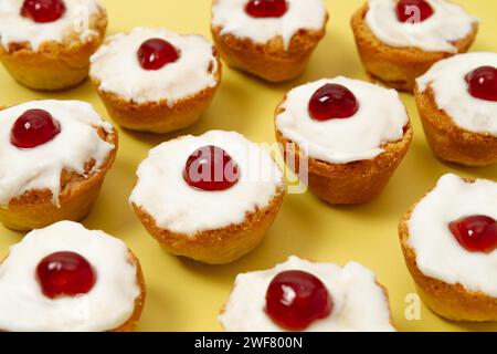 Cherry Bakewell tarts Stock Photo