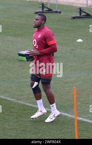 Girona, Spain, 29th January 2024, Maro Itoje taking part in England men's rugby training camp Stock Photo