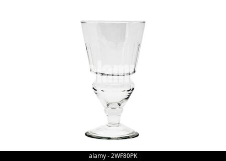 Empty absinthe or wine glass isolated on white background. Stock Photo