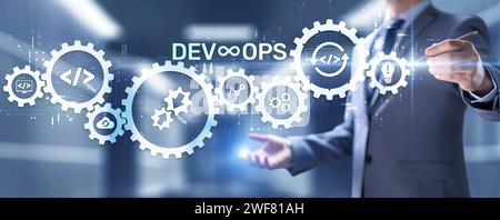 DevOps Methodology Development Operations agil programming technology concept. Stock Photo