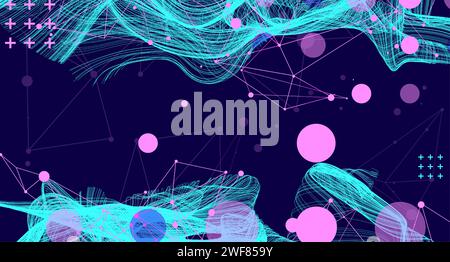 Abstract wave lines. Design element for technology, science, modern concept. Hand drawn. Stock Vector