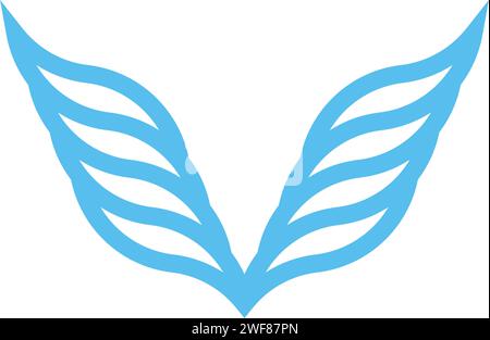 blue wings letter v logo vector icon Stock Vector