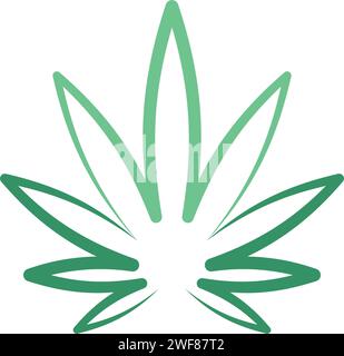 cannabis marijuana leaf icon logo clipart design Stock Vector