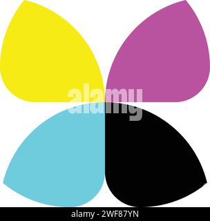 butterfly logo print cmyk icon vector design element Stock Vector