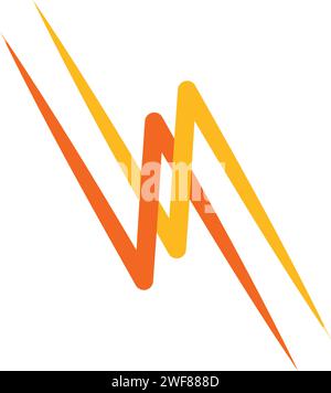 electric power bolt energy thunder logo lighting icon Stock Vector