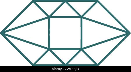 geometric crystal gemstone line wireframe logo design Stock Vector
