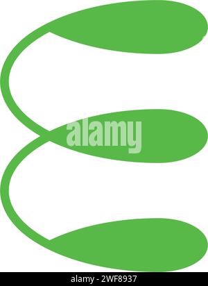 leaves letter e logo symbol eco icon Stock Vector