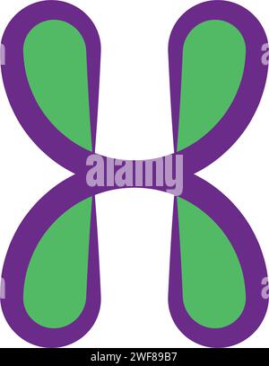 letter h purple green logo leaves vector Stock Vector